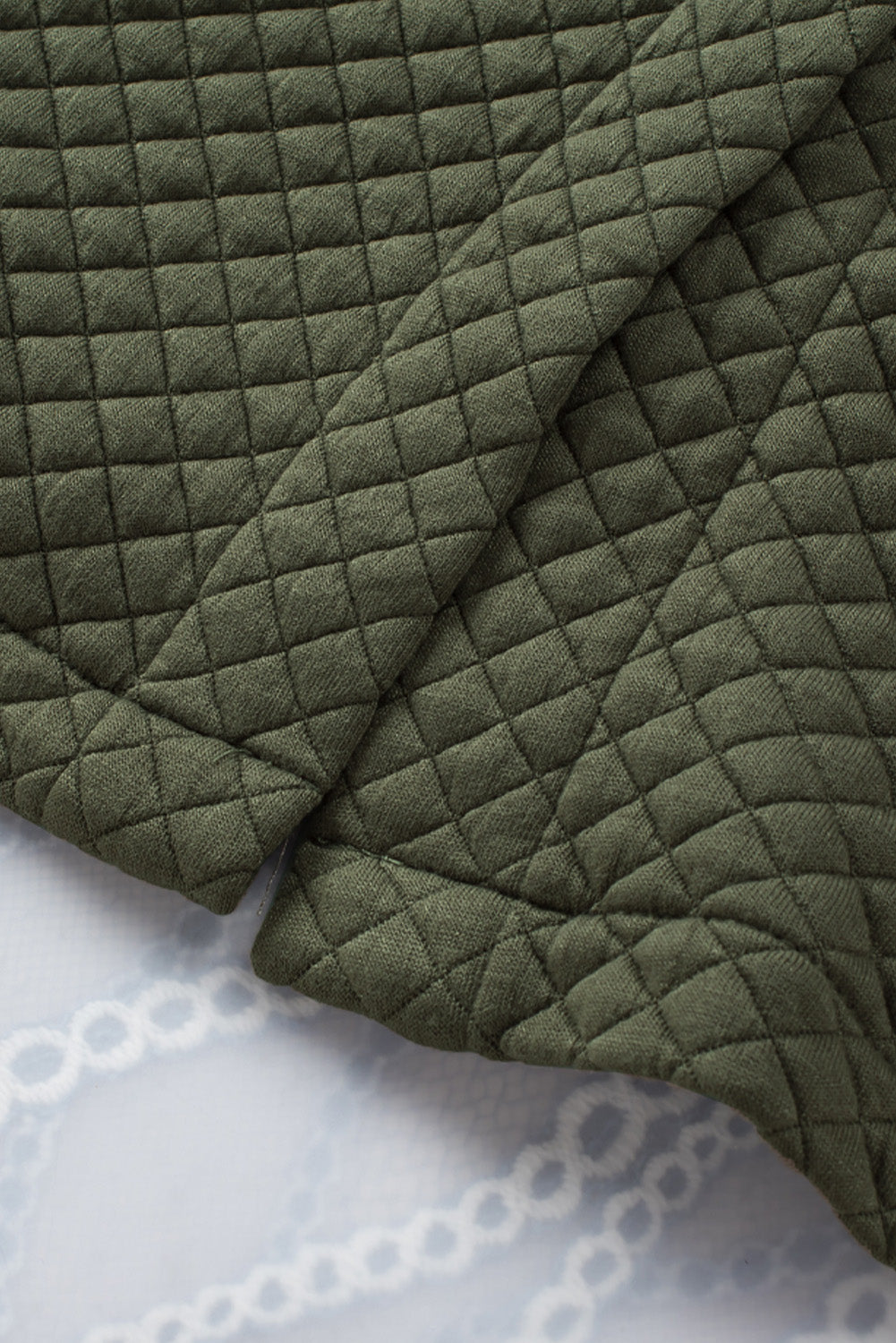 Gray Retro Quilted Flap Pocket Button Shacket