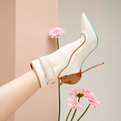 Women's Bud Stiletto Pointed Toe High Heel Ankle Boots