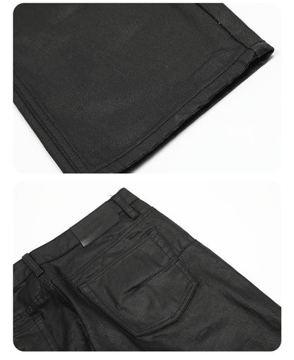 Pantalon Tactique Imperméable Jean Droit Noir Délavé