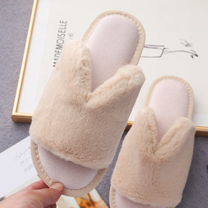 Pantuflas con punta abierta de piel sintética