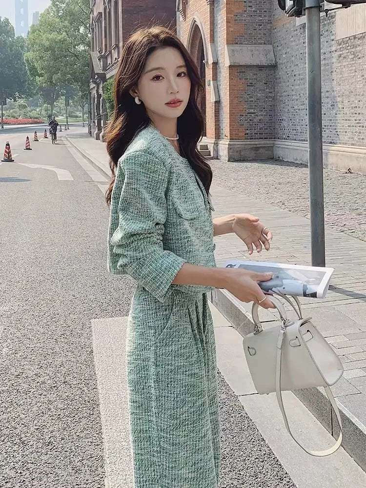 Green Classic Style Casual Suit Women's Autumn New