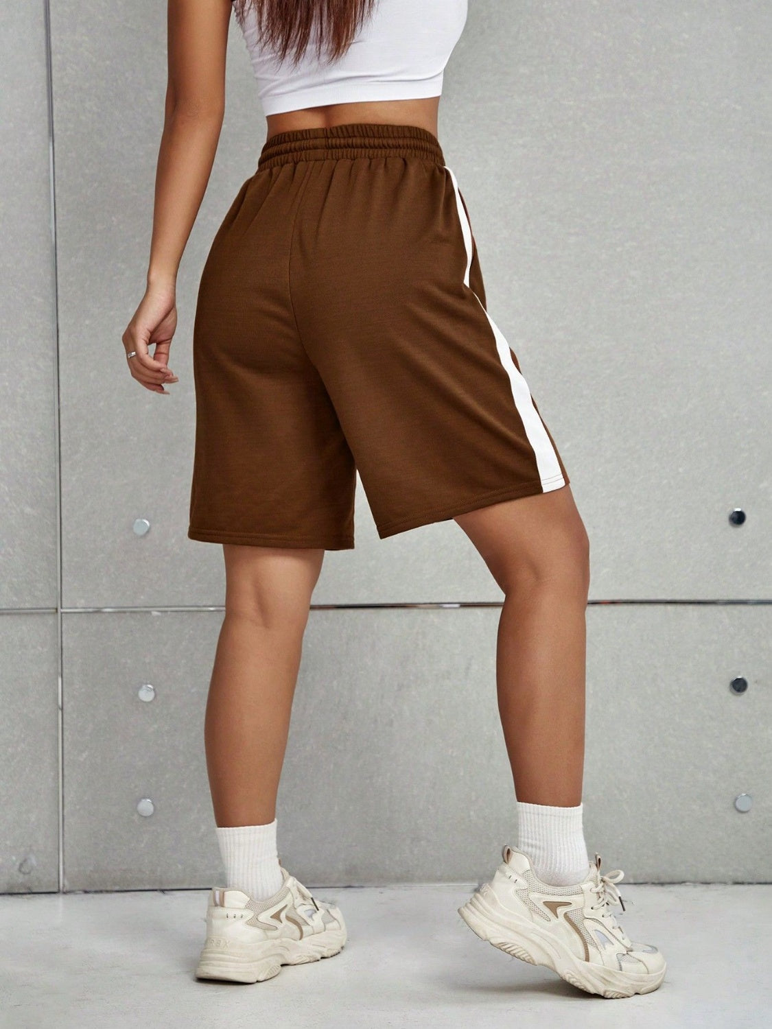 Drawstring Elastic Waist Shorts