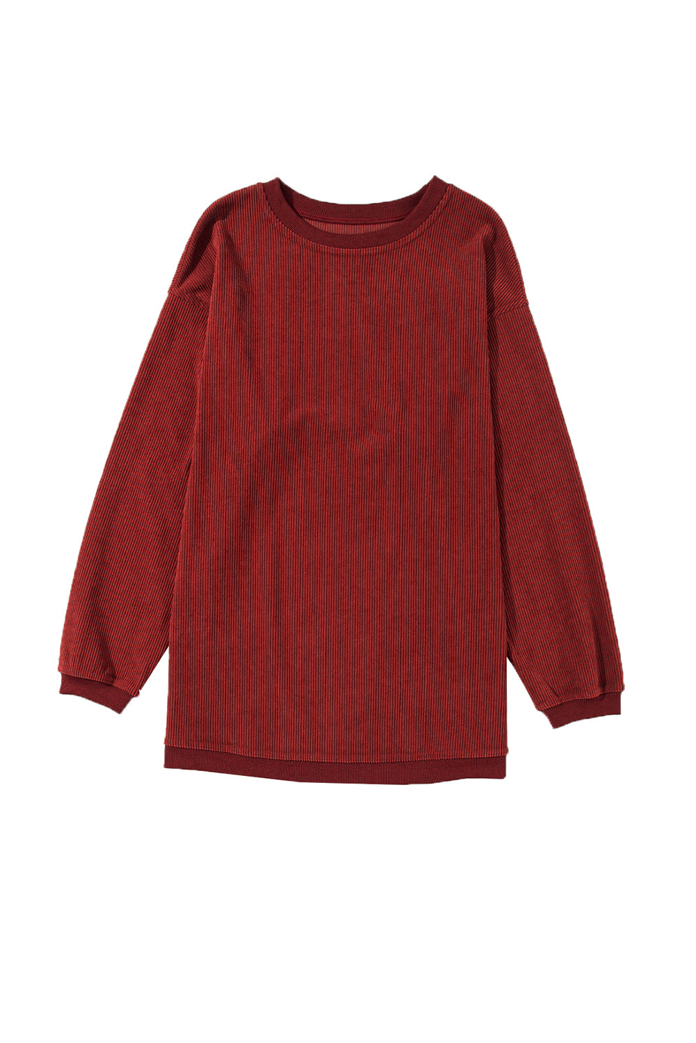 Sweat-shirt surdimensionné côtelé rose fraise