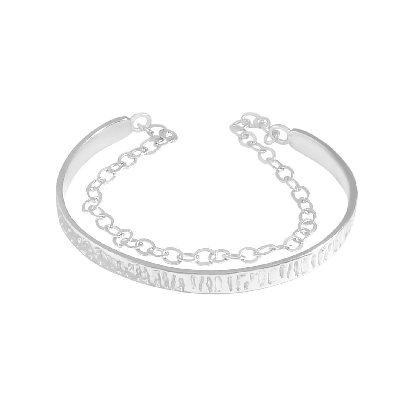 117 Korean Style INS Special Interest Light Luxury Design Versatile Pleated Texture Chain Bracelet Sterling Silver