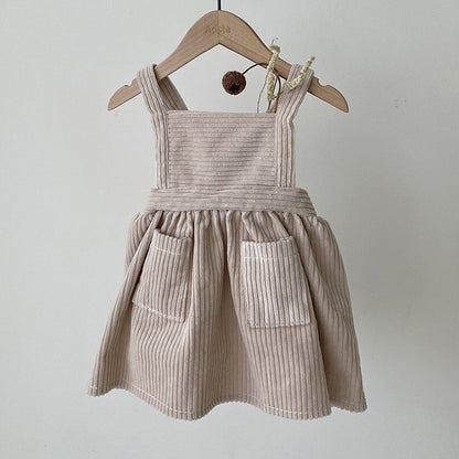 Vestido de pana para niña Mori Vestido de chaleco artístico