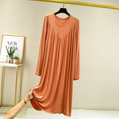 Summer Long-sleeve Loose Pajamas Plus Size Thin Dress