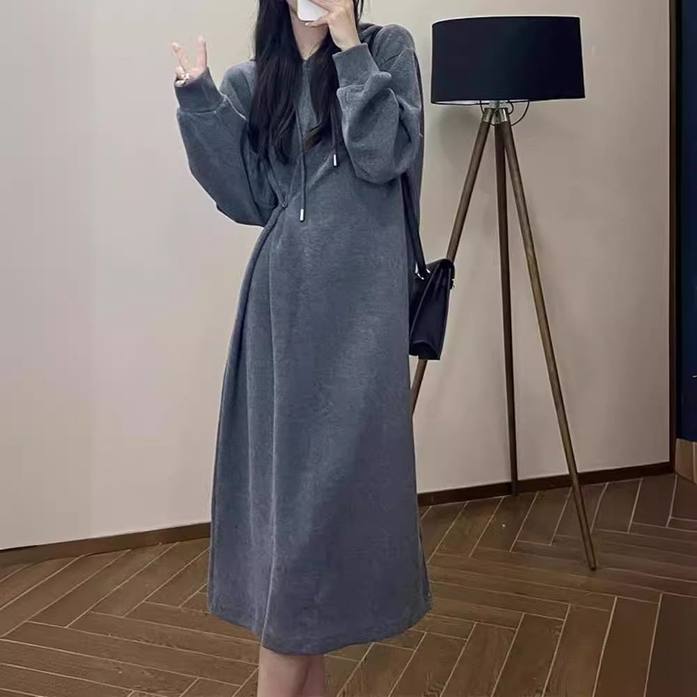 Fashion Loose Cool Hooded Sweater Dress Women