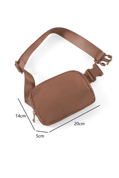 Bolso Bandolera Marrón Impermeable Con Cremallera 20*5*14cm