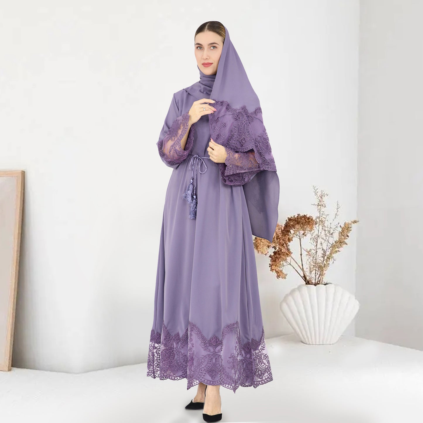 Women's Fashion Graceful Embroidery Dress Robe