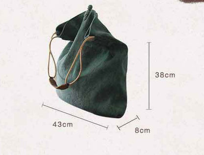 Sac à main littéraire décontracté à une épaule, sac en tissu fait à la main avec boucle à disque, grande capacité