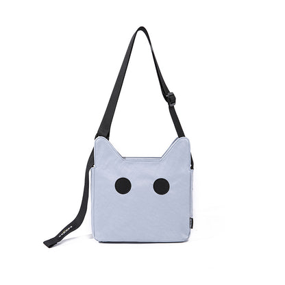 Bolso bandolera con forma de gato, bolso de nailon de lona de gran capacidad