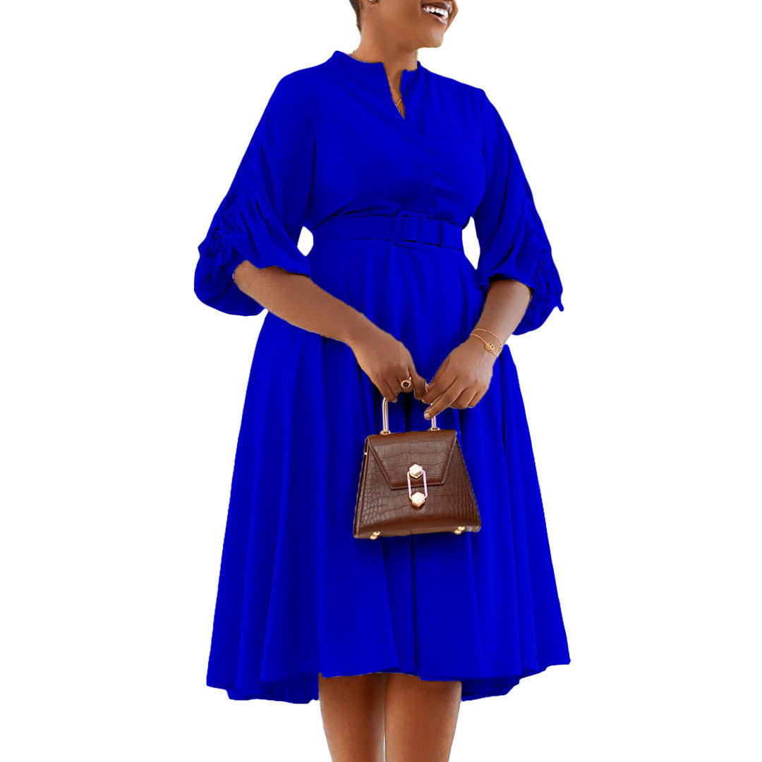 Temperament Plus Size Pleated Dress