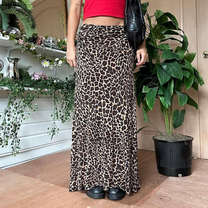 Cross-border European And American Sexy Leopard Print Drape Dress