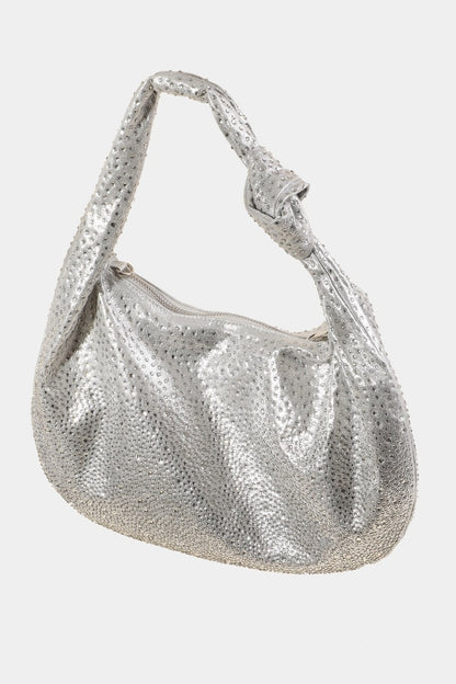 Bolso de mano con tachuelas y diamantes de imitación Fame