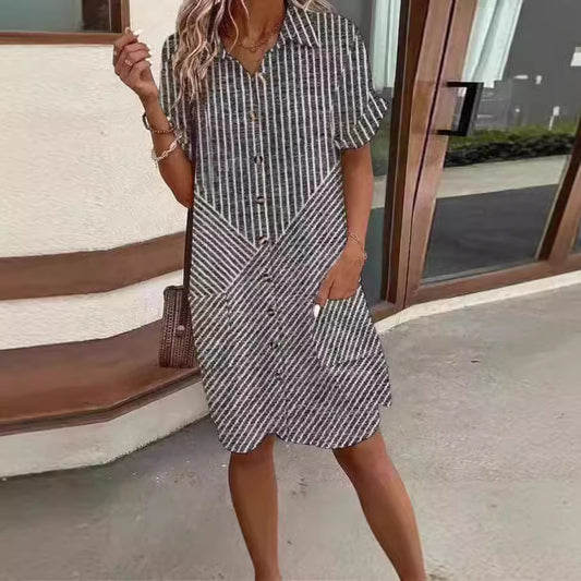 Women's Striped Dress Summer Fashion