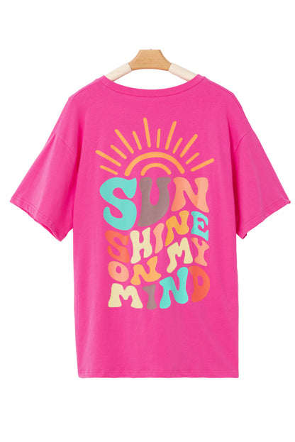 Camiseta gráfica SUNSHINE ON MY MIND rosa brillante