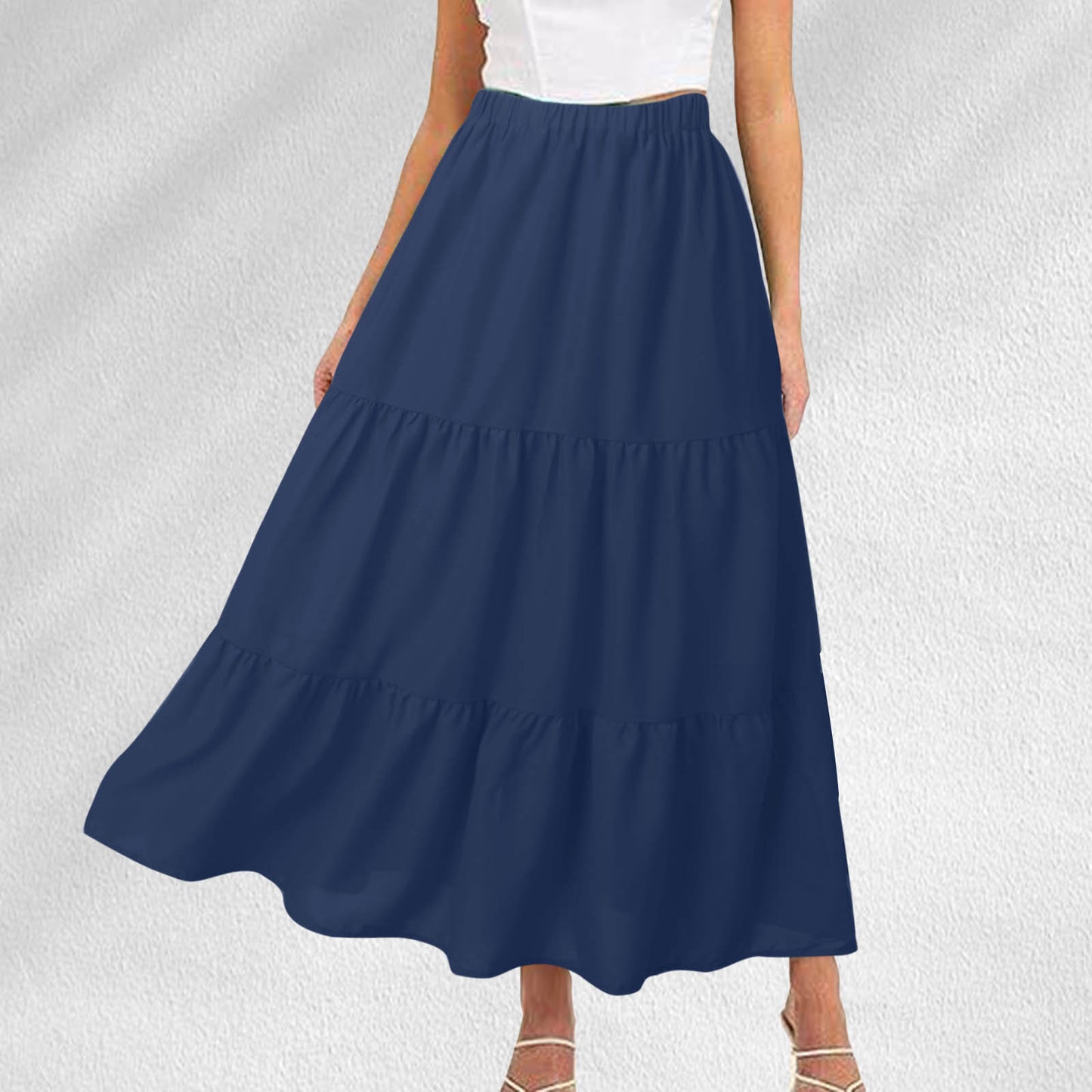 Women's Summer Bohemian Long Skirt With Pockets