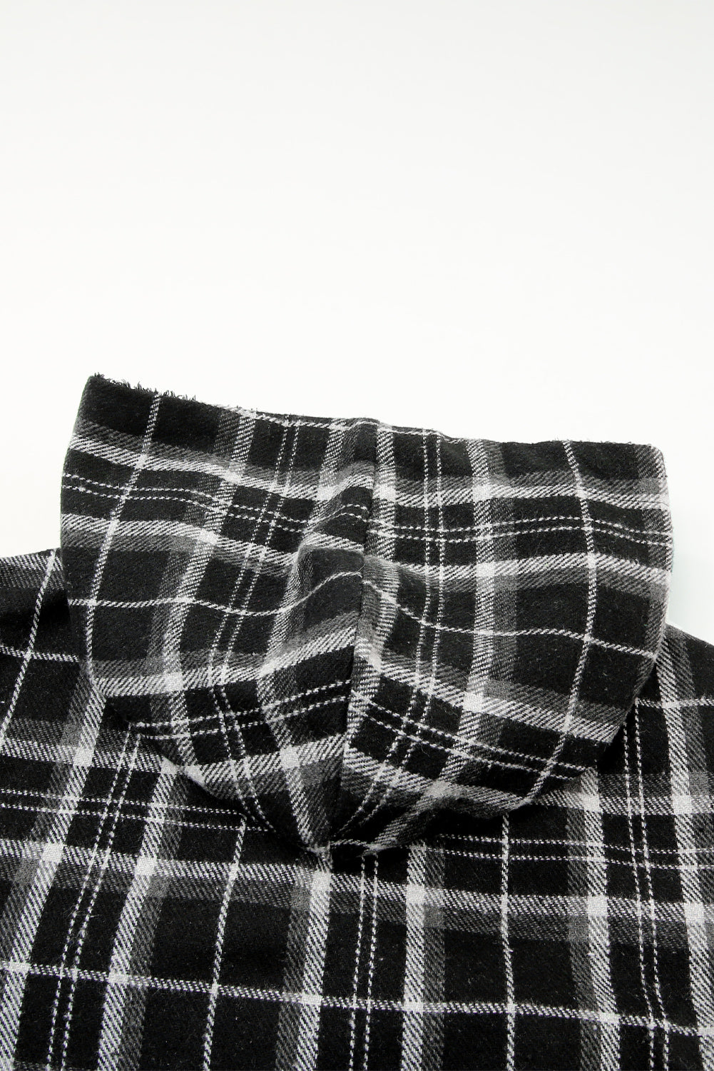 Plaid Pattern Sherpa Lined Hooded Shacket