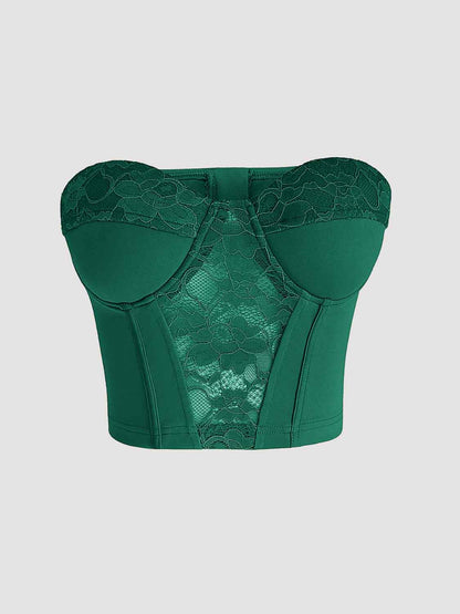 Bustier à col en cœur et détails en dentelle