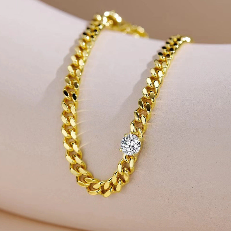 Pulsera de diamantes Mujer Plata de ley 925 Oro amarillo