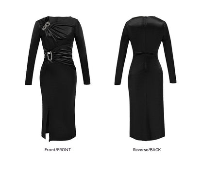 Women's Hollow Split Velvet Dress