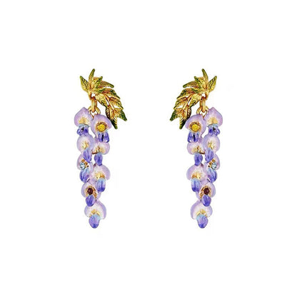 Wisteria Flower Ear Stud Necklace Special Interest Light Luxury Accessories