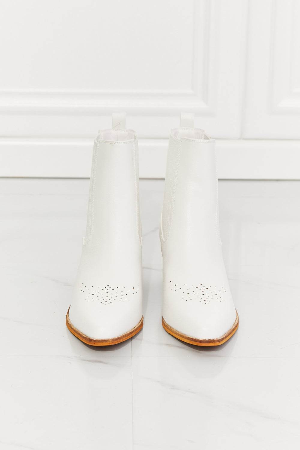 MMShoes - Love the Journey - Bottines Chelsea à talons empilés - Blanc