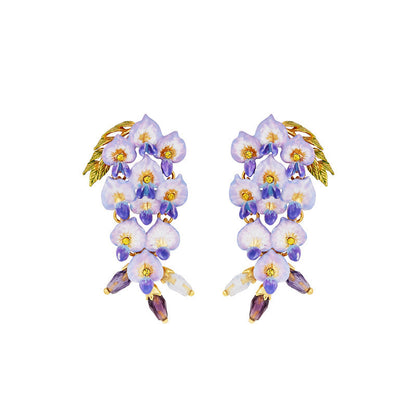 Wisteria Flower Ear Stud Necklace Special Interest Light Luxury Accessories