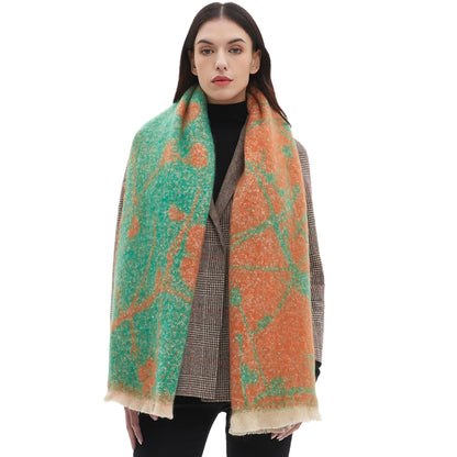 Women's Shawl Flower Jacquard Scarf