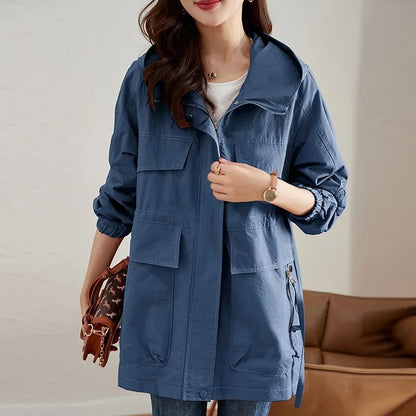 Trench-coat grande taille de style occidental pour maman d'âge moyen