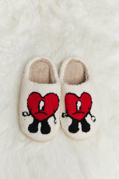 Melody Love - Chaussons en peluche à imprimé cœur