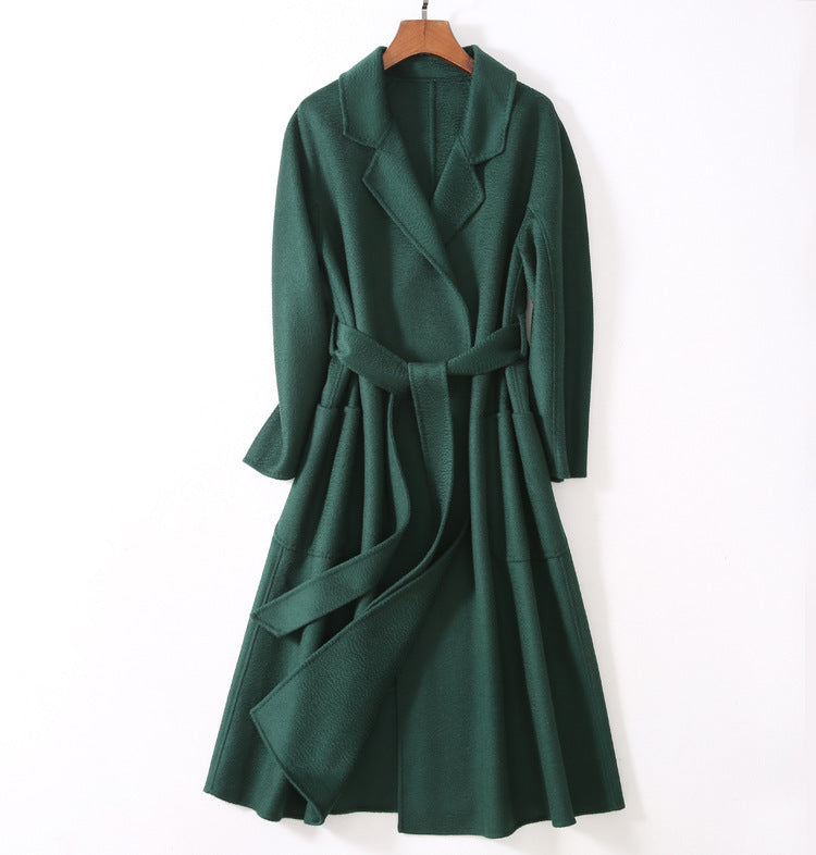 Trench-coat peignoir en cachemire double face Water Ripple