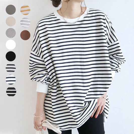 Women's Striped Sweater Loose Cotton