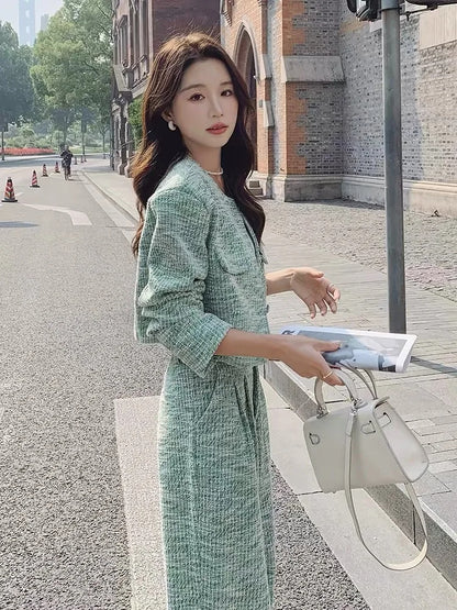 Green Classic Style Casual Suit Women's Autumn New