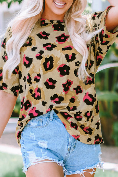 Boyfriend Leopard Print Loose T Shirt