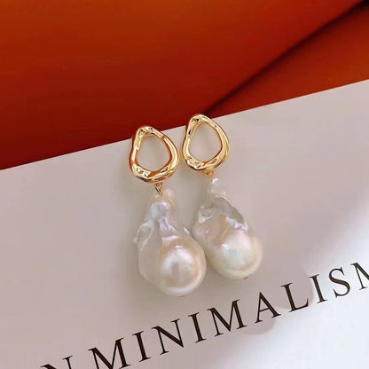 Pendientes De Perlas Barrocas Grandes De Moda