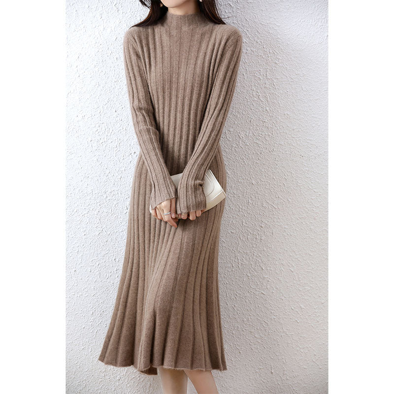 Women's Fashion Mid-length Wool Knitted Dress