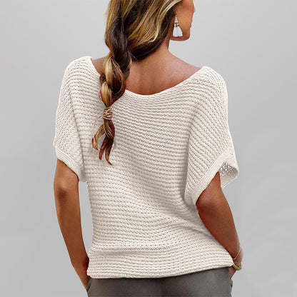 Women's Commuter Round Neck Solid Color Sweater