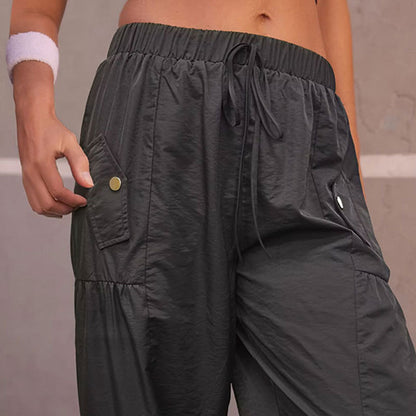 Women's Layered Pleated Pocket Loose Trousers