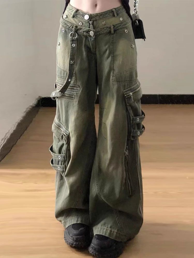 American New Retro Washed Cargo Jeans