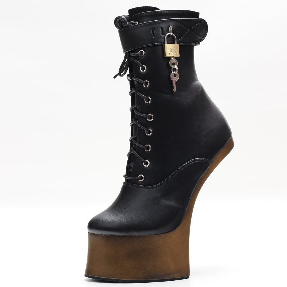 Bottines fantaisie en forme de sabot d'âne à talon très haut de 18 cm