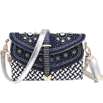 Bolso bandolera Diamond Denim con un solo hombro