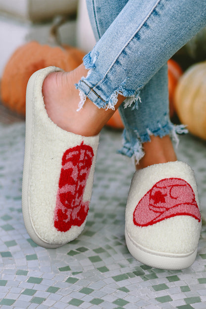 Zapatillas de invierno estilo bota de dibujos animados lindo blanco