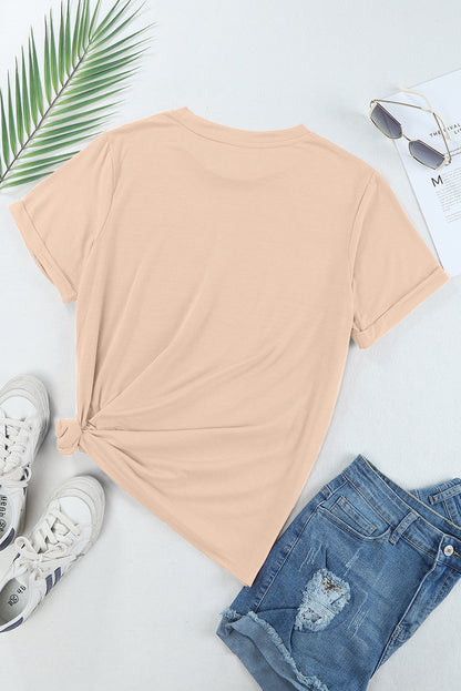 White Casual Plain Crew Neck Tee