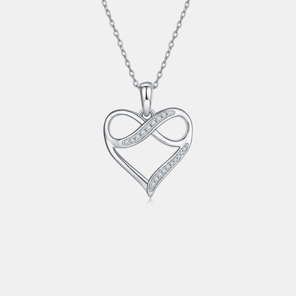 Collier coeur en argent sterling 925 Moissanite