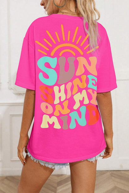 Camiseta gráfica SUNSHINE ON MY MIND rosa brillante