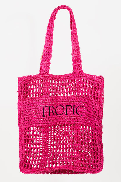 Bolso de mano con estampado de letras recortadas Fame 