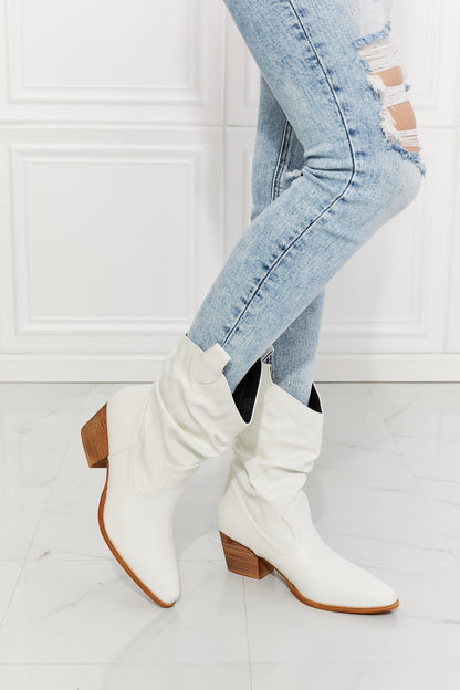 MMShoes Better in Texas Scrunch Bottes de cowboy en blanc