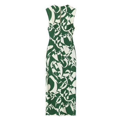 Robe à imprimé floral vert pour femme