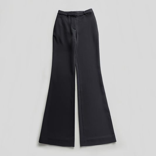 Atmospheric Commuter Style Acetate Blended Pendant Long Leg Bootcut Pants